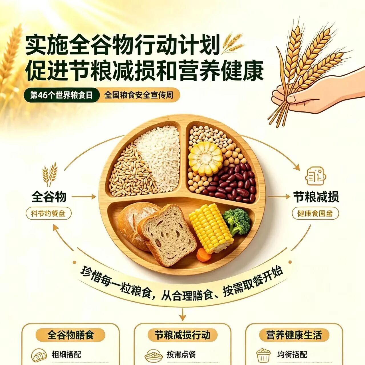 【世界粮食日】爱粮节粮守安全 合理膳食护健康 【世界粮食日】爱粮节粮守安全 合理膳食护健康