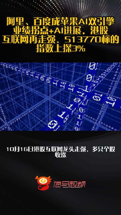 阿里、百度成苹果AI双引擎！业绩拐点+AI进展，港股互联网再走强，513770标的指数上探3%