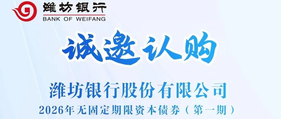 诚邀认购潍坊银行股份有限公司2026年无固定期限资本债券（第一期）