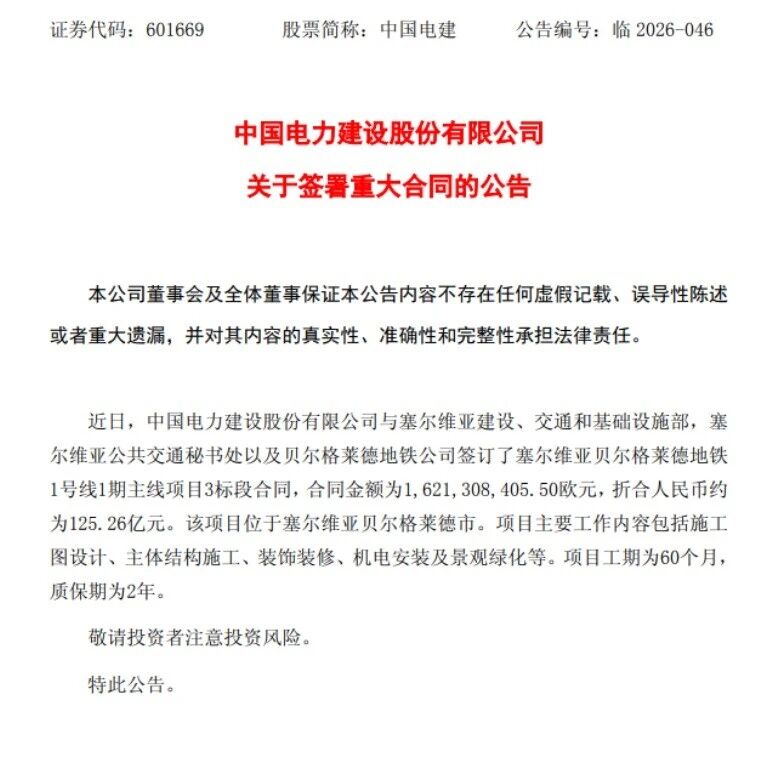 125亿！中国电建强势拿下一个超级大单