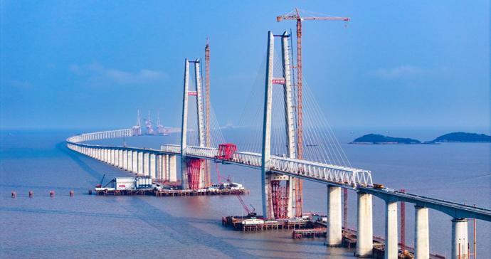 世界最长跨海铁路大桥建设重大进展!杭州湾跨海铁路大桥北航道桥顺利合龙 世界最长跨海铁路大桥建设重大进展!杭州湾跨海铁路大桥北航道桥顺利合龙