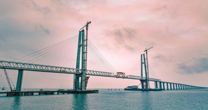 世界最长跨海铁路大桥建设取得重大进展！杭州湾跨海铁路大桥北航道桥顺利合龙