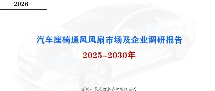 2025-2030年汽车座椅通风风扇市场及企业调研报告