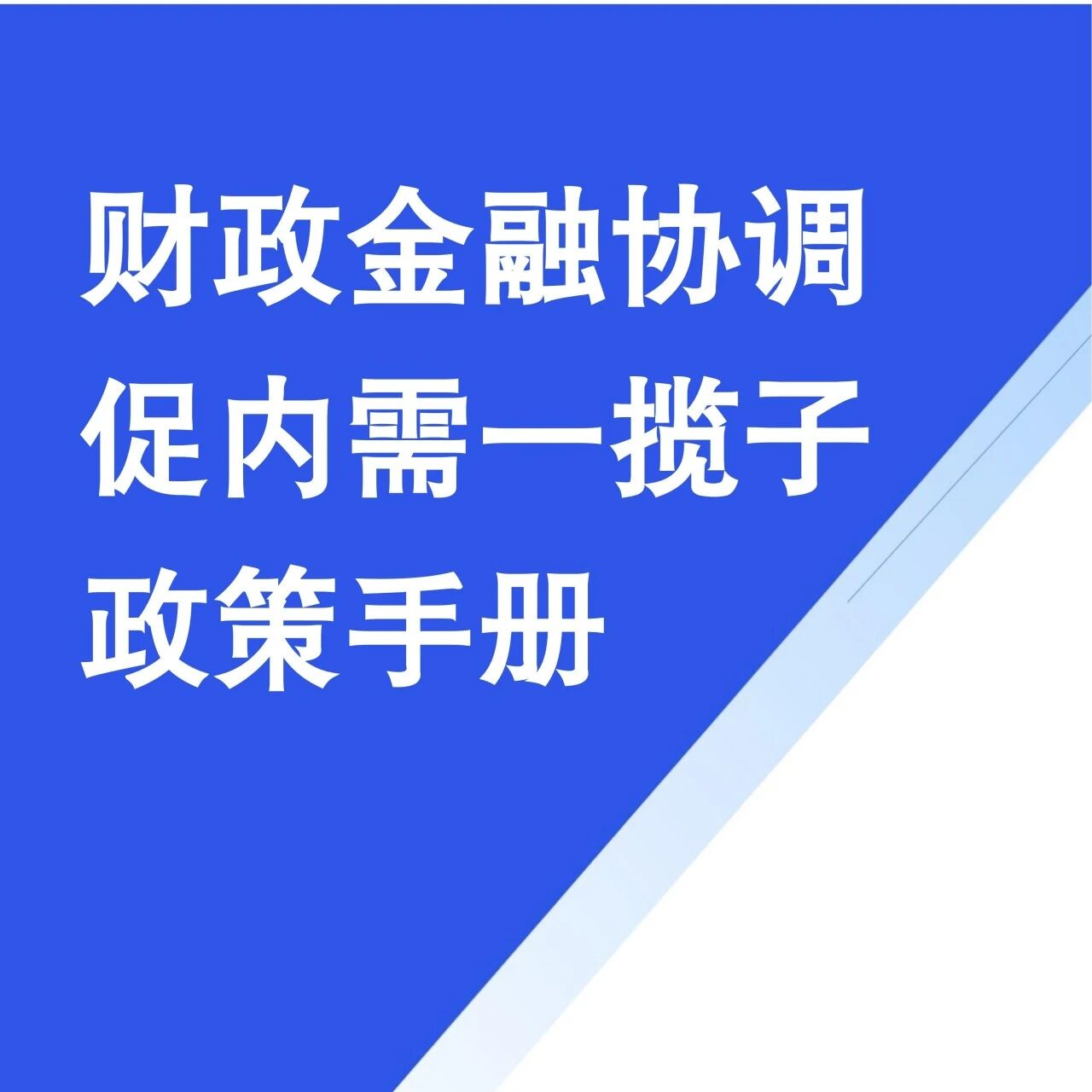 财政金融协调促内需一揽子政策手册