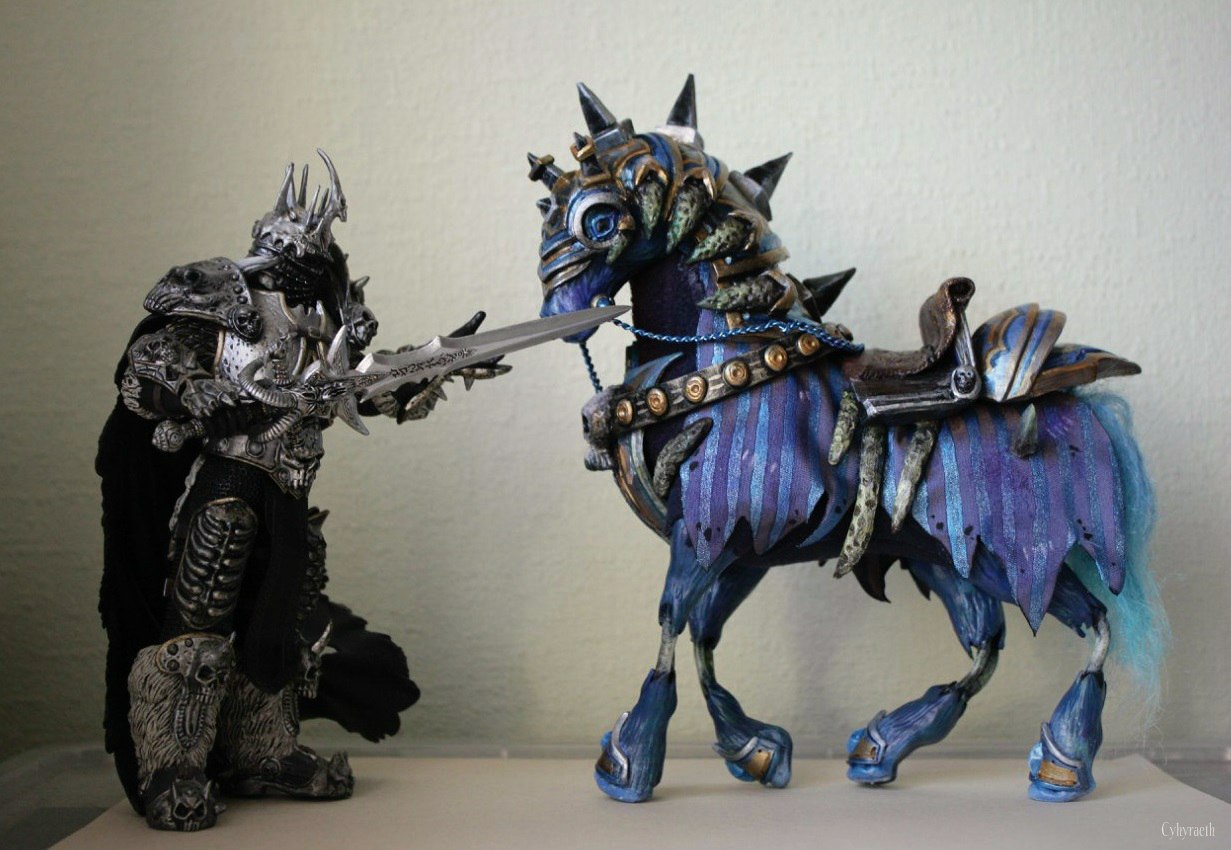 国外玩家精品手办欣赏 巫妖王和他的无敌坐骑-新浪魔兽世界专区