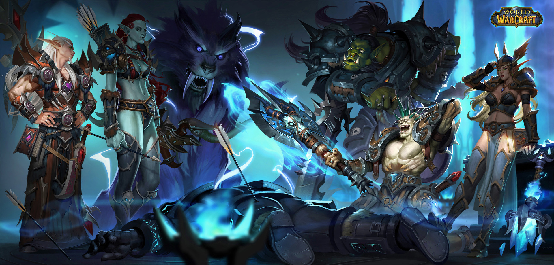 魔兽国外玩家画作欣赏:讨伐冰冠堡垒的部落小队-新浪魔兽世界专区