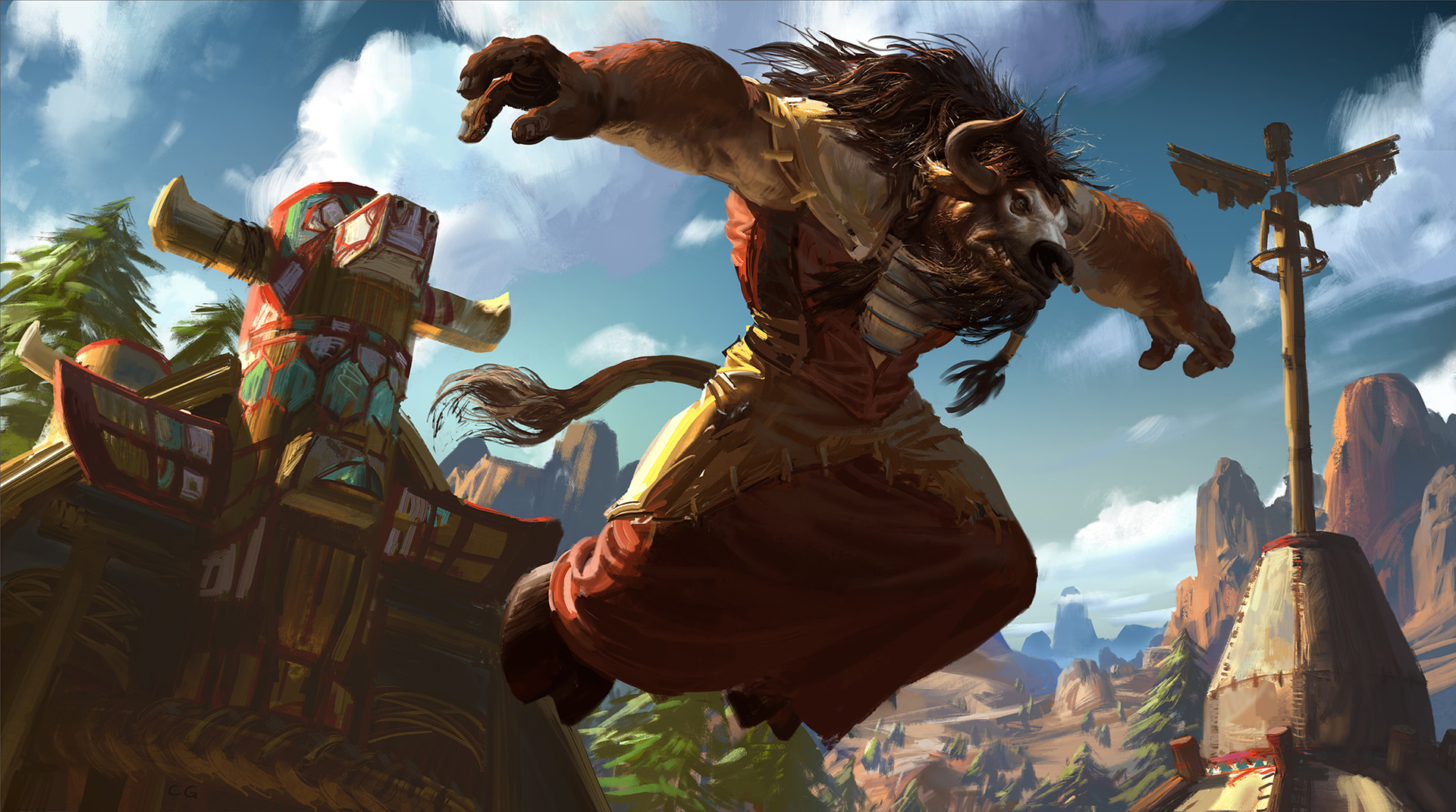 魔兽玩家原创画作:我是一只来自雷霆崖的飞牛