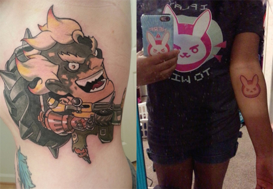 《守望先锋》狂热粉丝晒英雄纹身