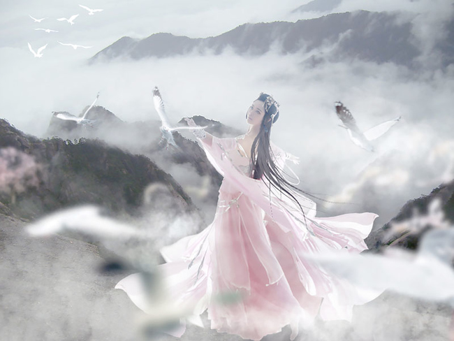 画廊绣舫霓裳舞 《剑网3》水墨风格七秀成女COS