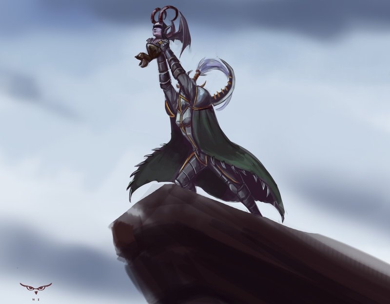 魔兽高举伊利丹的玛维丶影歌