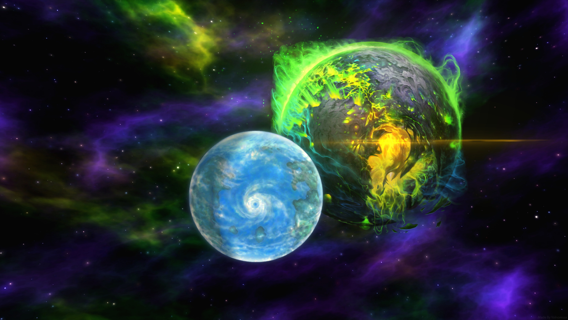 魔兽玩家壁纸分享:两个星球!艾泽拉斯和阿古斯