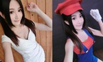 电玩正妹玩马里奥跑酷