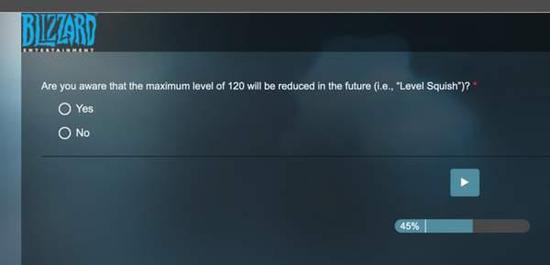 “你是否意识到最高等级120级在未来会被降低（即 等级压缩）？”
