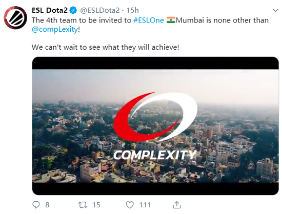 北美coL受邀,成为ESL One孟买站第四支直邀队伍