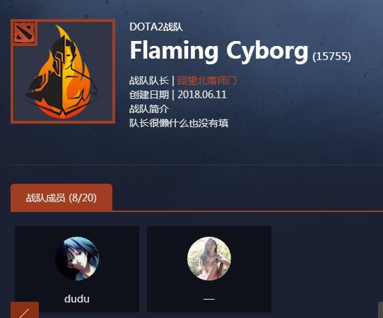 B神新战队Flaming Cyborg 参加Ti8海选