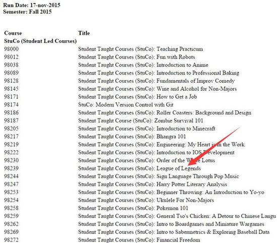 太牛了！世界前25强大学开设LOL课程