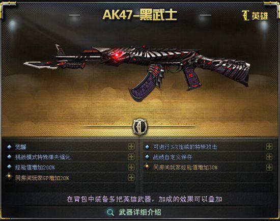 CF新年大杀器 英雄武器AK47黑武士属性全面