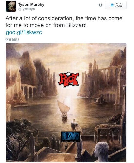 暴雪首席角色设计师将入职拳头!