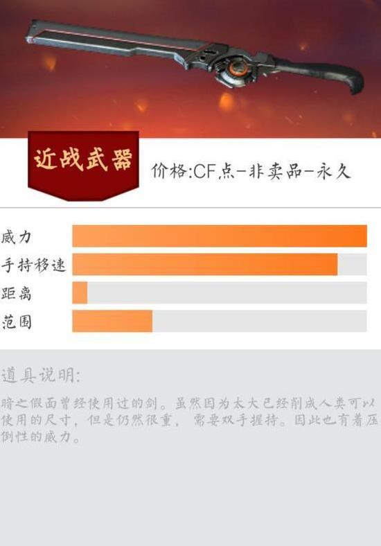 这可是‘暗之假面’的武器哦。虽然说已经两半了,但是威力不减当年。感觉有种手握大刀向鬼子们的头上砍去的感觉。