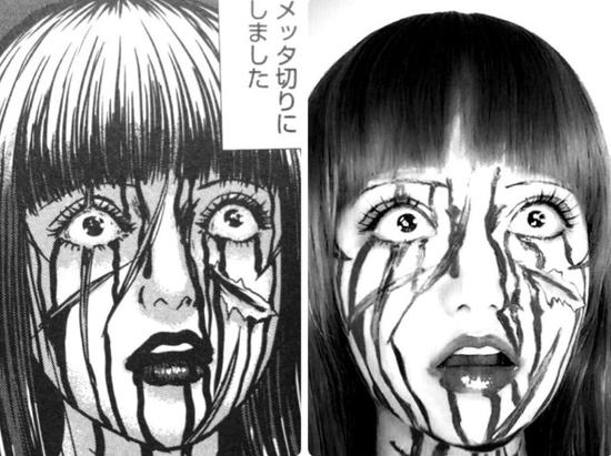 恐怖场景逼真胆小慎入 日本妹纸神还原cos伊藤润二漫画