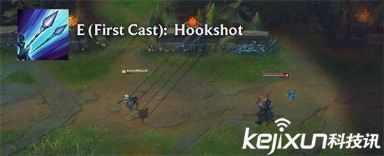 向一个方向冲刺 撞到第一个敌方英雄时停止 并且对落地区域造成范围眩晕。如果冲向了一个英雄 获得额外的冲刺距离和攻击速度