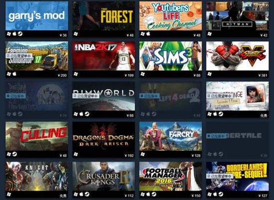 2016年steam热销排行百大游戏_产业服务-热点