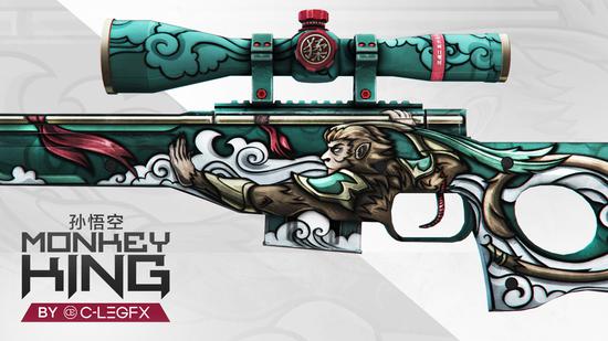 csgo皮肤设计师clegfx在steam创意工坊内发布了一款极具中国风的awp