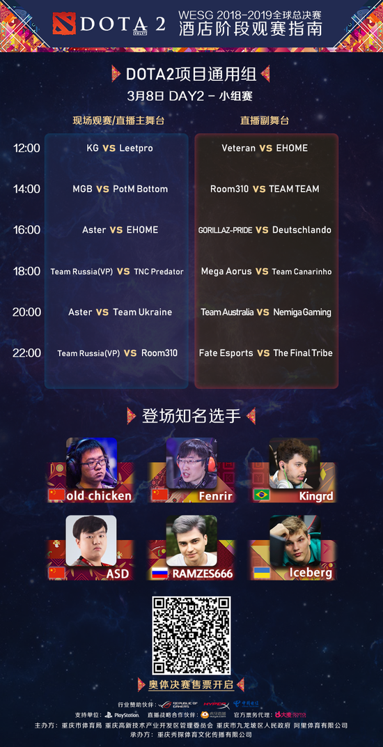 WESG2018-2019全球总决赛DOTA2第二比赛日赛程