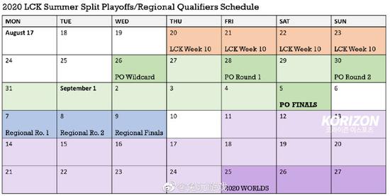LCK季后赛赛程公布 冒泡赛于9.7~9.9举行