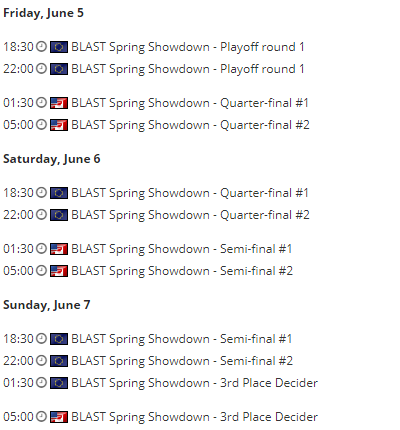 战火重燃 BLAST公布春季赛Showdown赛程