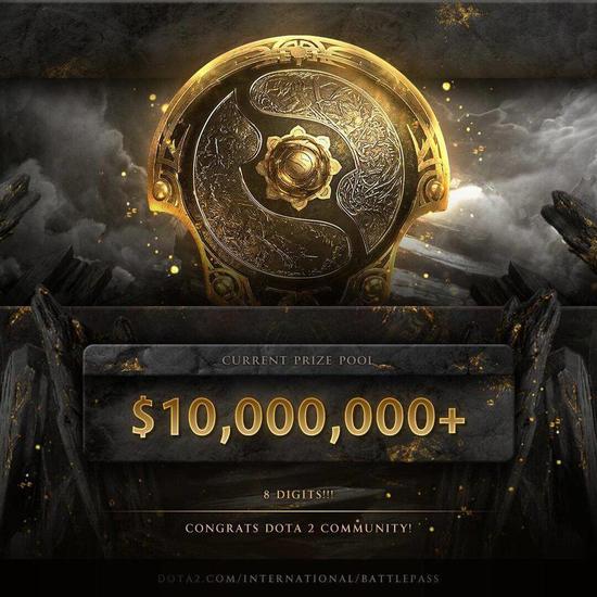 用时不到三天：TI10总奖突破1000万美元！