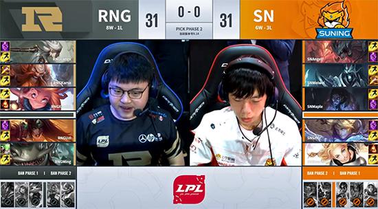 RNG：青钢影、酒桶、佐伊、希维尔、塔姆。