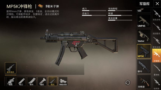 MP5K冲锋枪