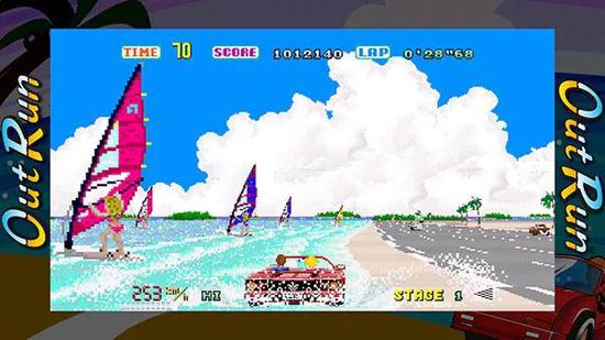 [下图] Switch 版《OutRun》对应阔荧幕画面，也有车辆调整功能