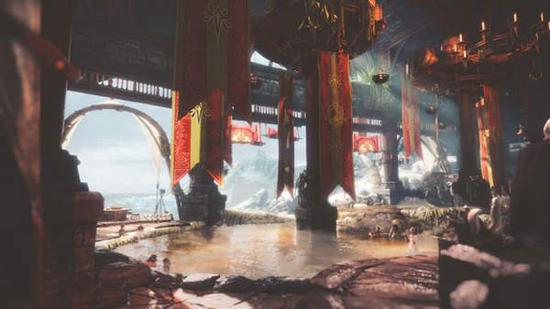 在集会区域的温泉,玩家可以换上专用服装,通过各种动作与同伴进行交流。