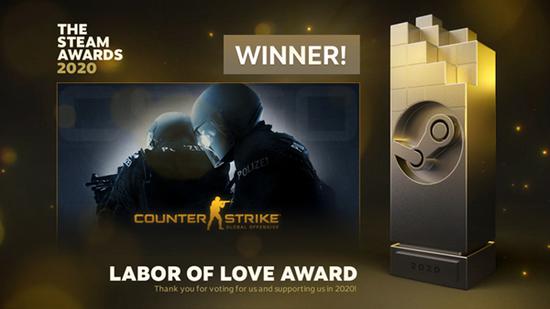 Steam年度游戏公布CSGO荣获爱的付出奖项