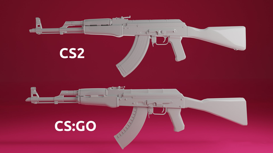 细节区别 CS2、CSGO主力枪械模型对比