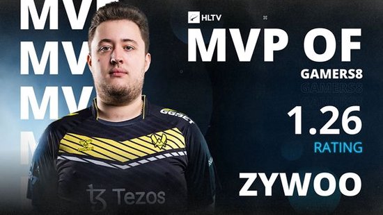 绝对的王者！ZywOo荣膺Gamers8 2023 MVP奖章