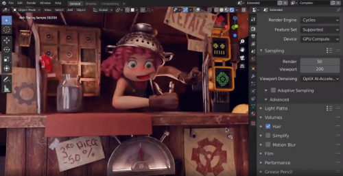 Blender开启视图降噪快速预览场景