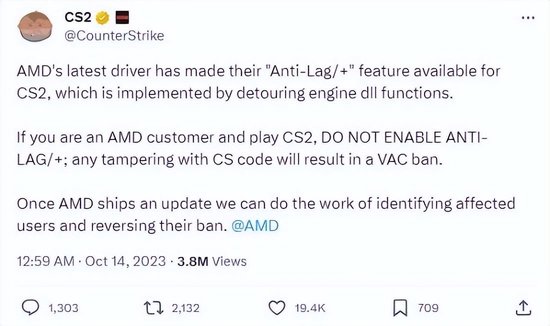 AMD宣布回退驱动程序 避免《CS2》玩家被封号