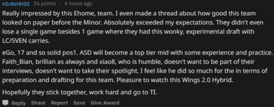 EHOME问鼎Minor国外网友表示欢迎回到重庆