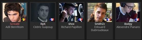 G2：shox、ScreaM、RPK、SmithZz、boddy