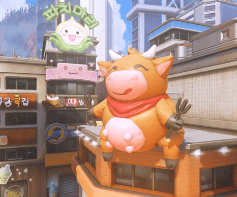 守望3D场景设计师分享地图设计 充气奶牛可爱至极