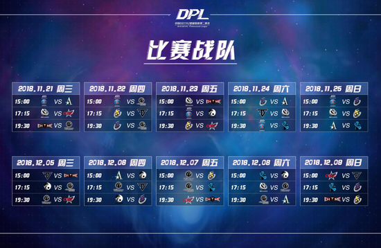 火猫直播2018 DPL第二赛季常规赛11月21日启程
