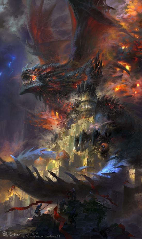 国内cg艺术家大神画作:疯狂肆虐的死亡之翼壁纸