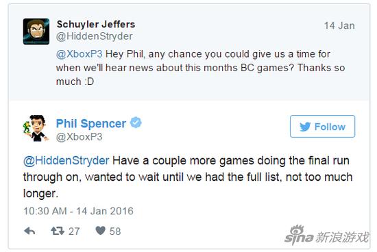Phil Spencer在推特上表示一月将向下兼容更多游戏