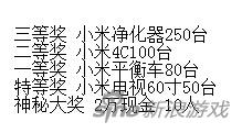 珠海西山居年会奖品清单