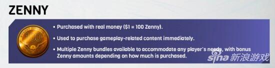 Zenny只能用真钱购买