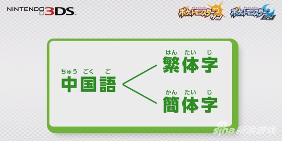 《口袋妖怪 太阳/月亮》确定加入简体中文与繁体中文