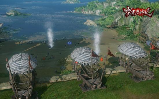 图2：保卫汤谷之战，玩家需要在据点进行FPS射击